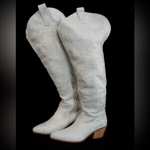 Rhinestone Thigh High Boots